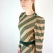 Chevron Striped Dress - 1970s Day Dress