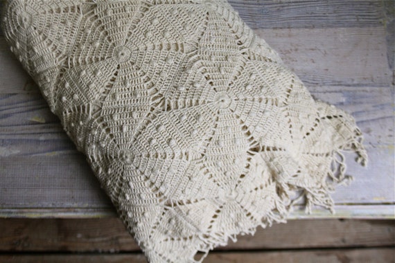 Vintage Crochet Bedspread Coverlet