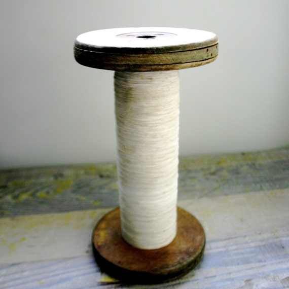 Extra Large Vintage Wooden Industrial Spinning Spool with