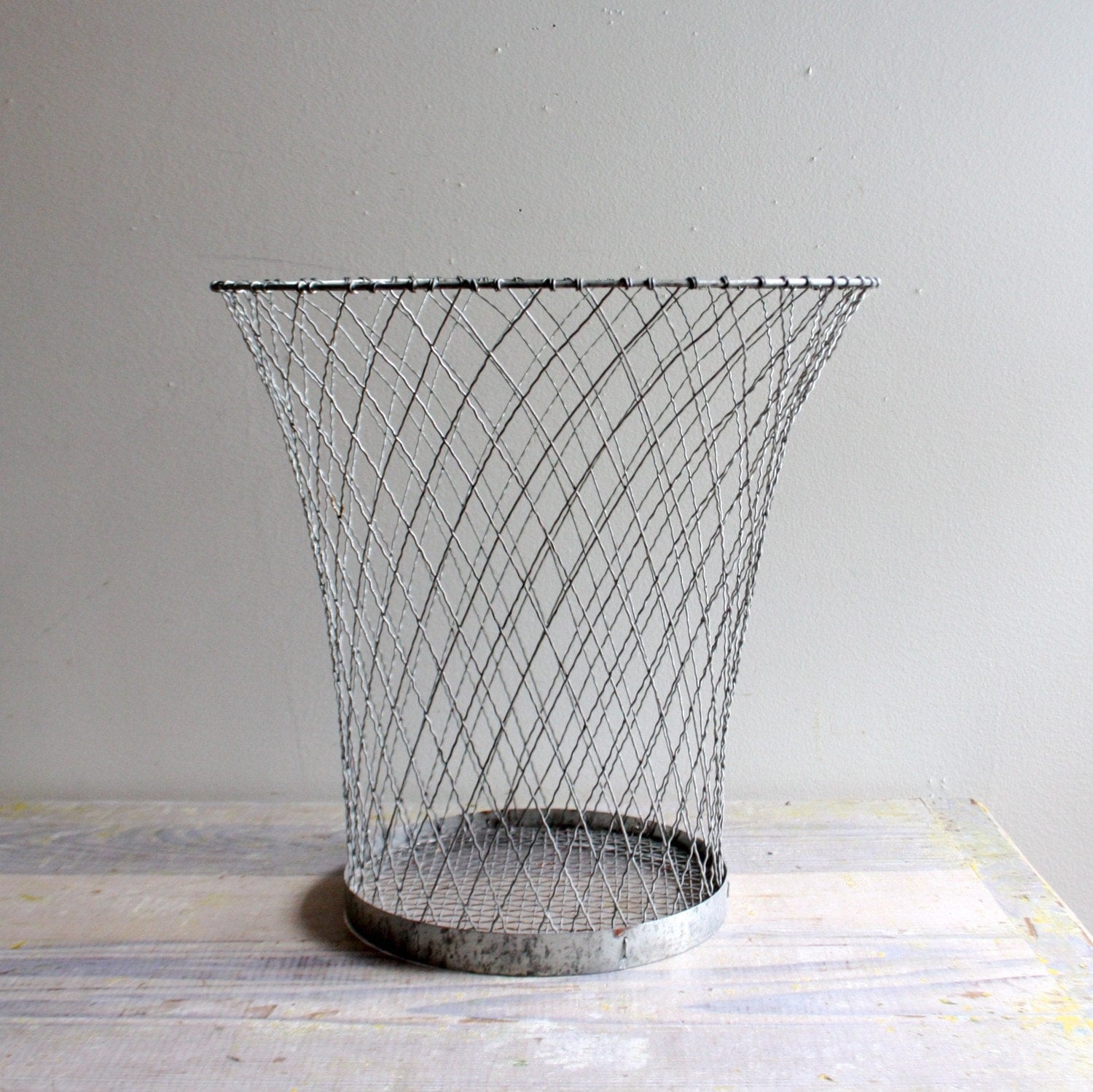 Vintage Wire Wastebasket