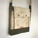 Recycled military canvas messenger bag - eco vintage fabrics