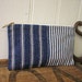 Indigo stripe denim utilty pouch, pencil case - patchwork - eco vintage fabrics