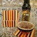 Handmade Exotic Wood Coaster with Caddy Set - Black Walnut & Bloodwood