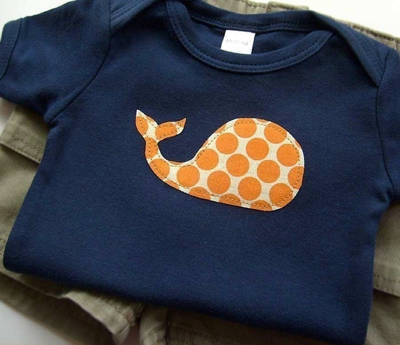 Items similar to Baby Boy Clothes - Size 6-12 months - Whale Applique ...