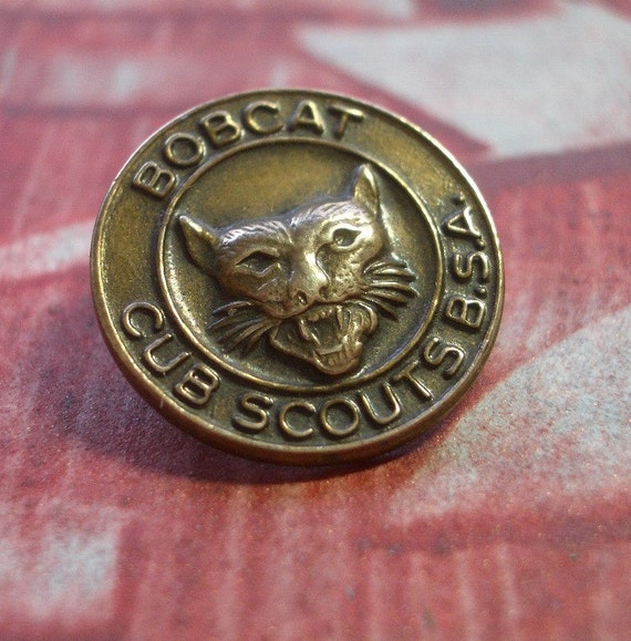 Vintage Pin Brass BOBCAT Cub Scout BSA