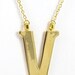 Letter V Initial Necklace