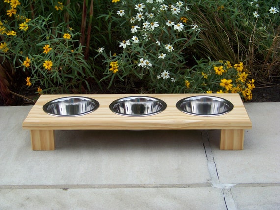 Elevated 3 Bowl Cat Feeder 3 Tall With 1 Pint Bowls   Il 570xN.180012695 