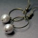 Minimalist Jewelry: Gray Pearl Earrings, dangle earrings