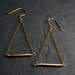 Chandelier Earrings - Brass Swing Earrings - Geometric Triangle Earrings