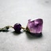 Amethyst Necklace - Raw Amethyst Nugget Necklace on long brass chain - February Birthstone