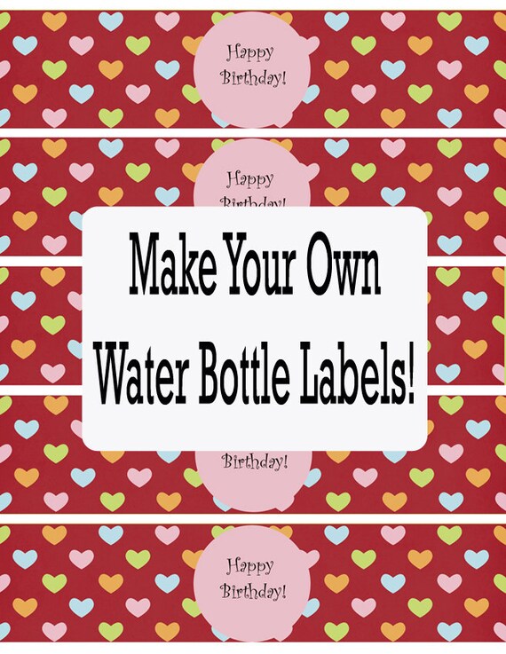 items similar to gimp water bottle label templates and