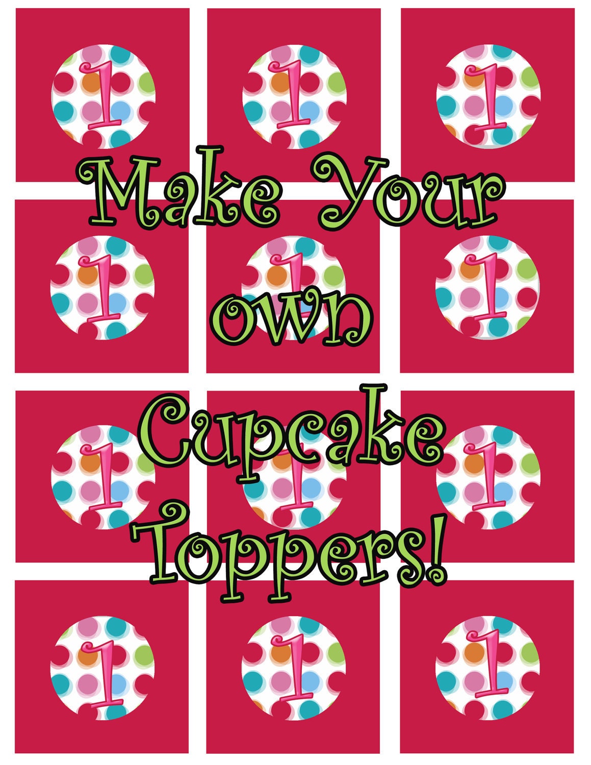 Download GIMP-Cupcake Topper Template by MunchkinBabyDesigns on Etsy