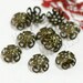 40pcs antique bronze filigree bead caps 10mm C20