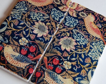 Hearth & Home stone coasters - birds and floral folk art - William Morris