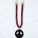 SALE - Peace Sign Necklace, Chinese Glass Beaded Necklace, Elegant long necklace, One of a Kind