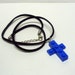 Mini LEGO Blue Cross Pendant and Necklace