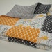 You Are My Sunshine Elephant Orange and Grey Minky Blanket 32 X 32 MADE TO ORDER