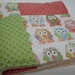 Short Legged Owls and Hugs and Kisses in Apple and Candy Baby Lovey 19 x 19 READY TO SHIP