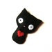 Felt Brooch Cute Black cat with Red Heart Pin Button Accessory MiKa Art