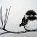tiny bird on a branch-set of 8