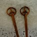 Peace Sign Chopstick Hair Stick from Hawaiian Koa Wood