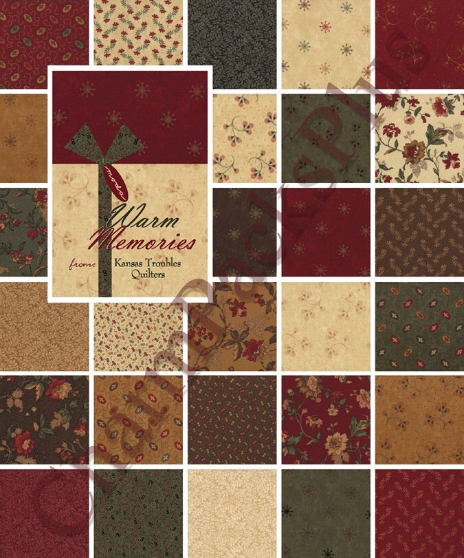 WARM MEMORIES Moda Fabric Charm Pack Quilt Squares