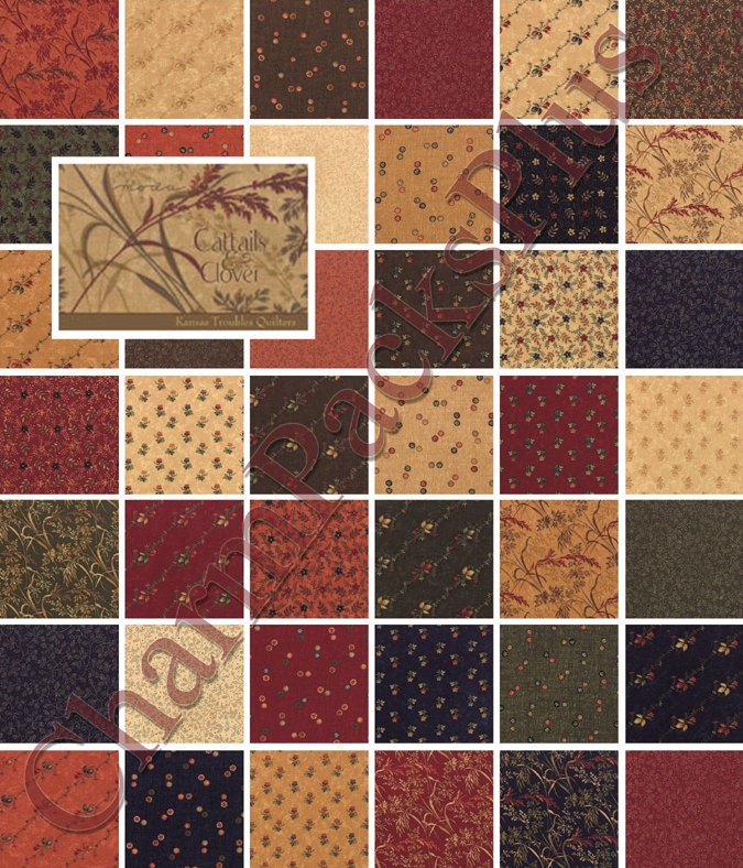 CATTAIL and CLOVER Moda Charm Pack by Kansas Troubles Quilters