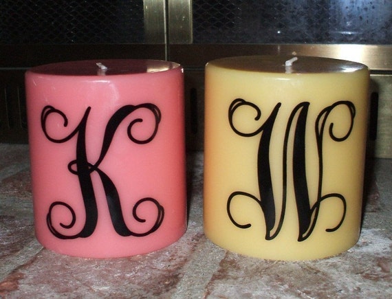 Two 3 inch Initial vinyl decals