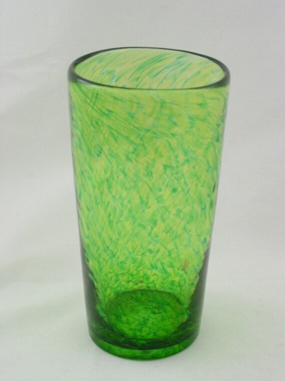 Lime Green Hand Blown Glass Tumbler by Alison Hoagland