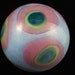 ON SALE Sly Blue Designer Dot Hand Blown Glass Orb or Garden Ball or Glass Float Art Decoration