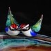 Lampworked Solid Glass Love Birds Art Glass Sculpture Home Decor