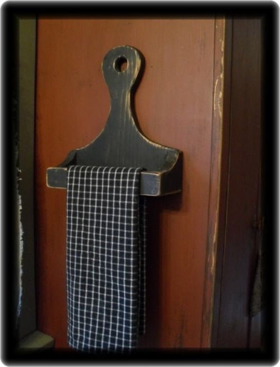 Primitive Handcrafted Wood Hand Towel Rack Bar by palmerfalls