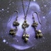 ANDROMEDA-HEAVY-METAL Meteorite and Pyrite Oxidized Sterling Silver Outer Space Rock Pendant Chain Necklace and Earring Set Sale