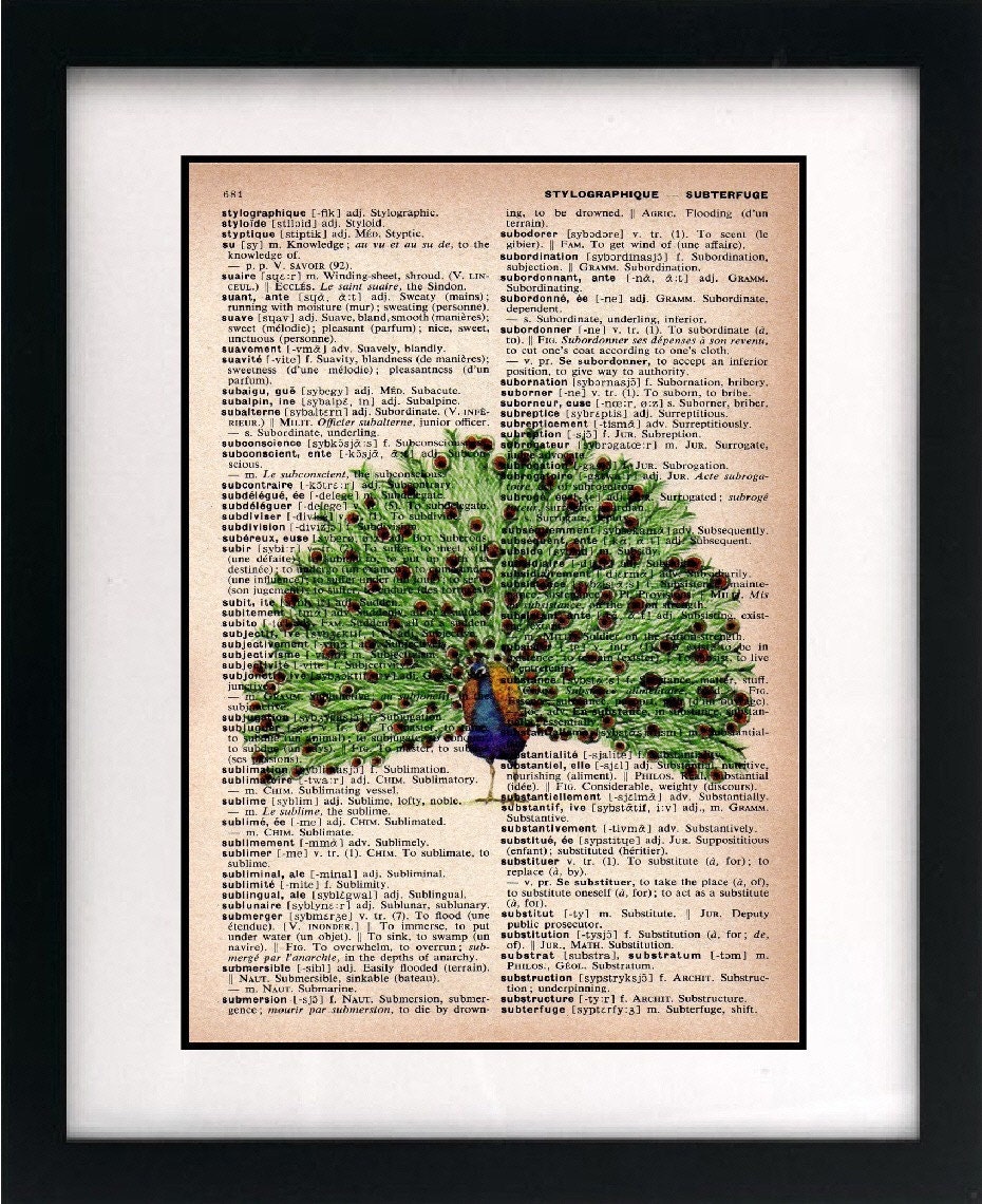peacock print peacock art print vintage by goodsbygirl on Etsy