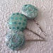3 aqua bling hair-pins - hair accessory occasion party wedding