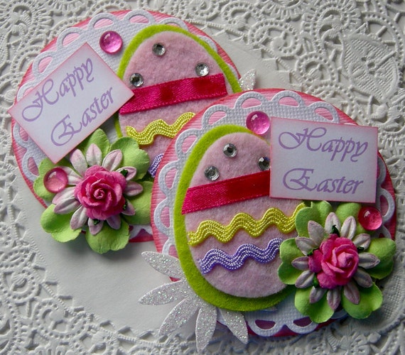 Easter Egg Paper Embellishments by sarasscrappin on Etsy