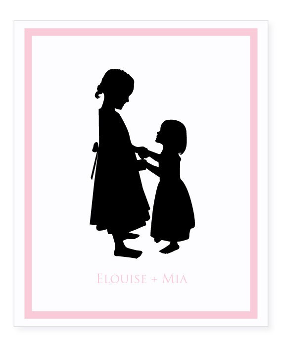 Custom Silhouette Print From Your Photo Siblings Nursery