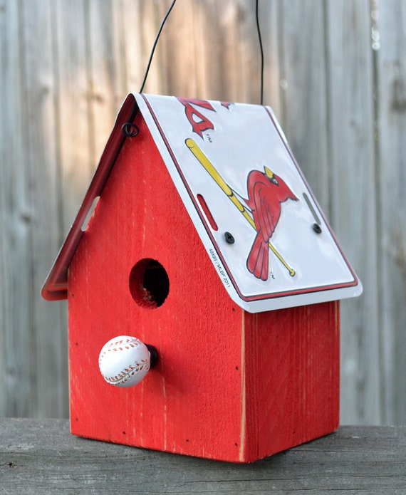 Items similar to Rustic Birdhouse - St. Louis Cardinals Birdhouse