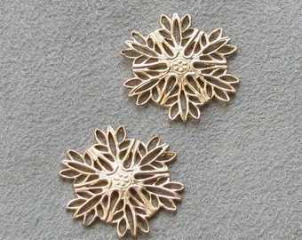 sweet Petite Snowflakes Brass Filigree Stampings 02002