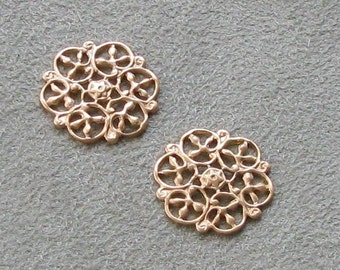 Sweet Petite Snowflakes Brass Filigree Stampings 07323