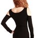 Deep Black long sleeve shirt off sholuder design, cool and very comfortable SMALL ONLY