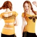 Mustard (gold) Aztec Eagle hand stenciled top MEDIUM ONLY