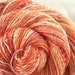Fingering Yarn - FRUIT n YOGHURT - Handspun. Luxury Blend of Wools, Hand Dyed Silk, Linen, Bamboo. Orange, White, Yellow. 260 yards, 2.47 oz