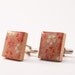 Recycled Scrabble Tile Cufflinks - Pink Sakura Flowers
