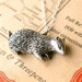 wild badger, antiqued pewter and sterling silver necklace