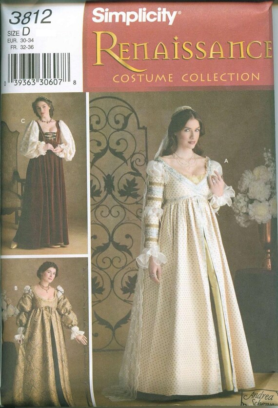 Renaissance Costume Gown Patterns Simplicity 3912 by OhSewCharming