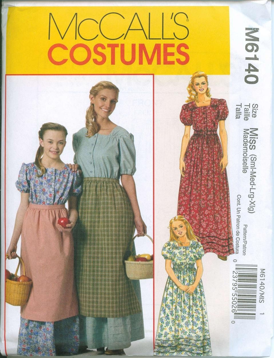OOP McCalls 6140 Prairie Dress and Apron Sewing Pattern