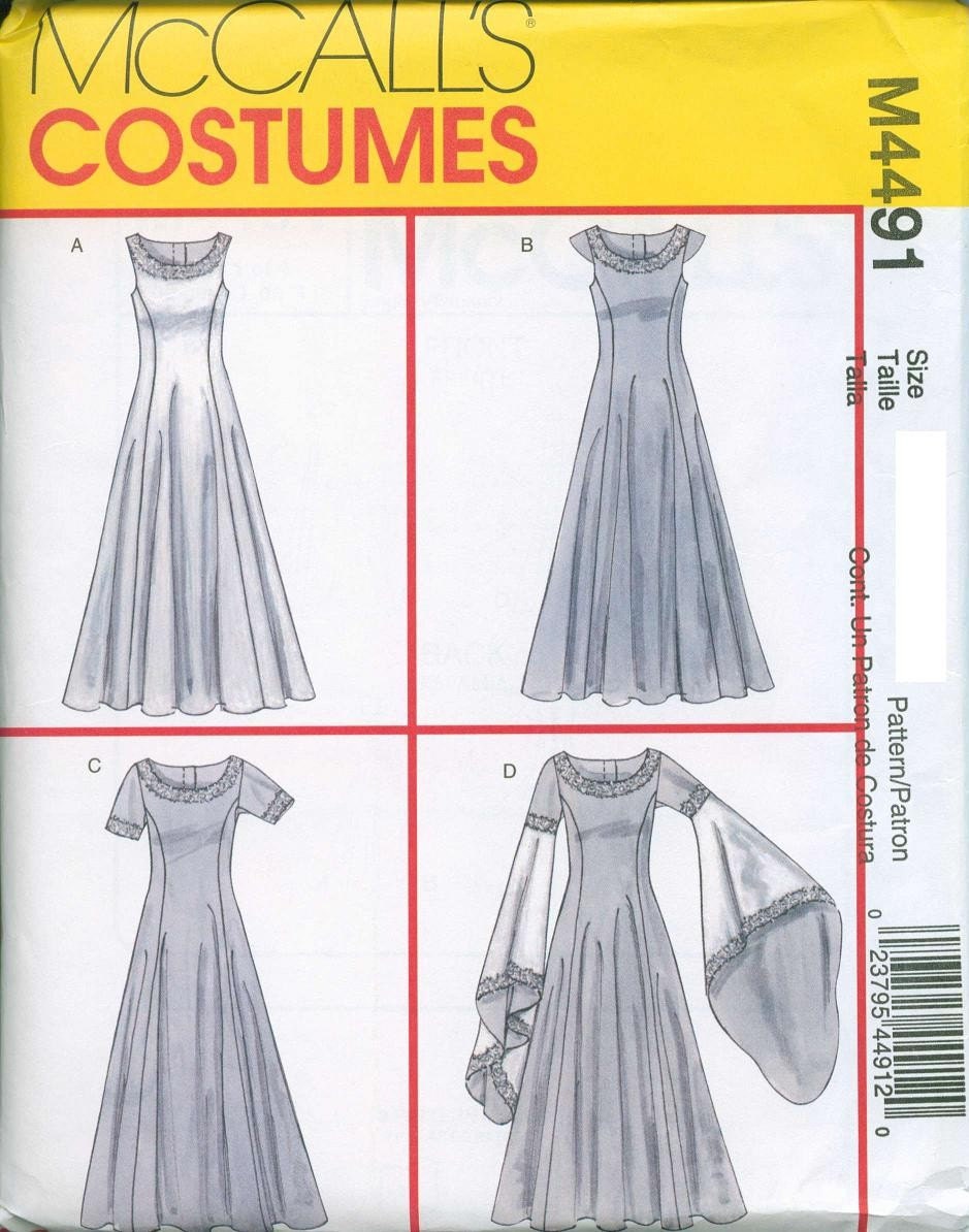 Renaissance Maiden Sewing Pattern McCalls 4491 Medieval Sizes