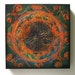 The Past - Original Abstract Textured Painting on Canvas 12x12 inch / Orange / Gold / Green / Blue