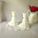 RESERVED for Ashlee Meyer Vintage Candlesticks White Milk Glass Candleholders Traditional Cottage Chic